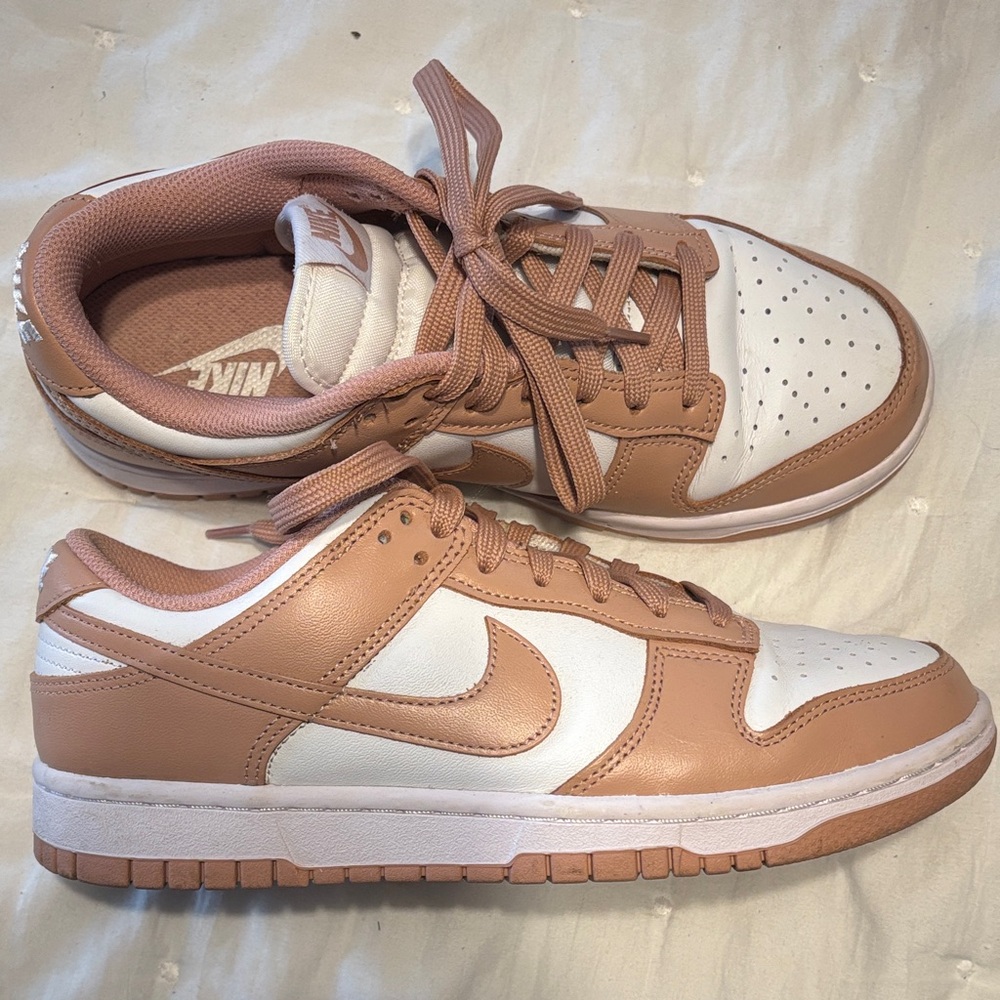 Nike Women's Beige and White Sneakers